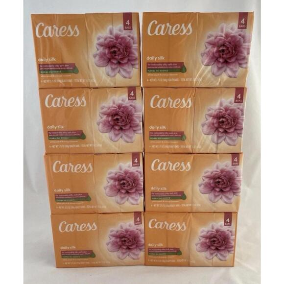 32 Caress Daily Silk Bar Soap Floral Oil White Peach & Orange Blossom ORANGE Pkg - Picture 1 of 1